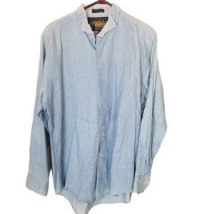 Ralph Lauren Mens 35 Blue Long Sleeves Button Up C